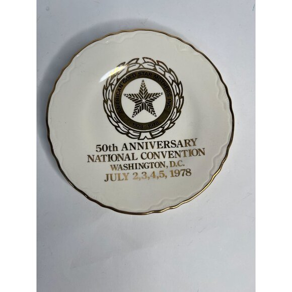 Vintage Collectible American Gold Star Mothers 50th Anniversary Plate 1978 Washi - Picture 1 of 13